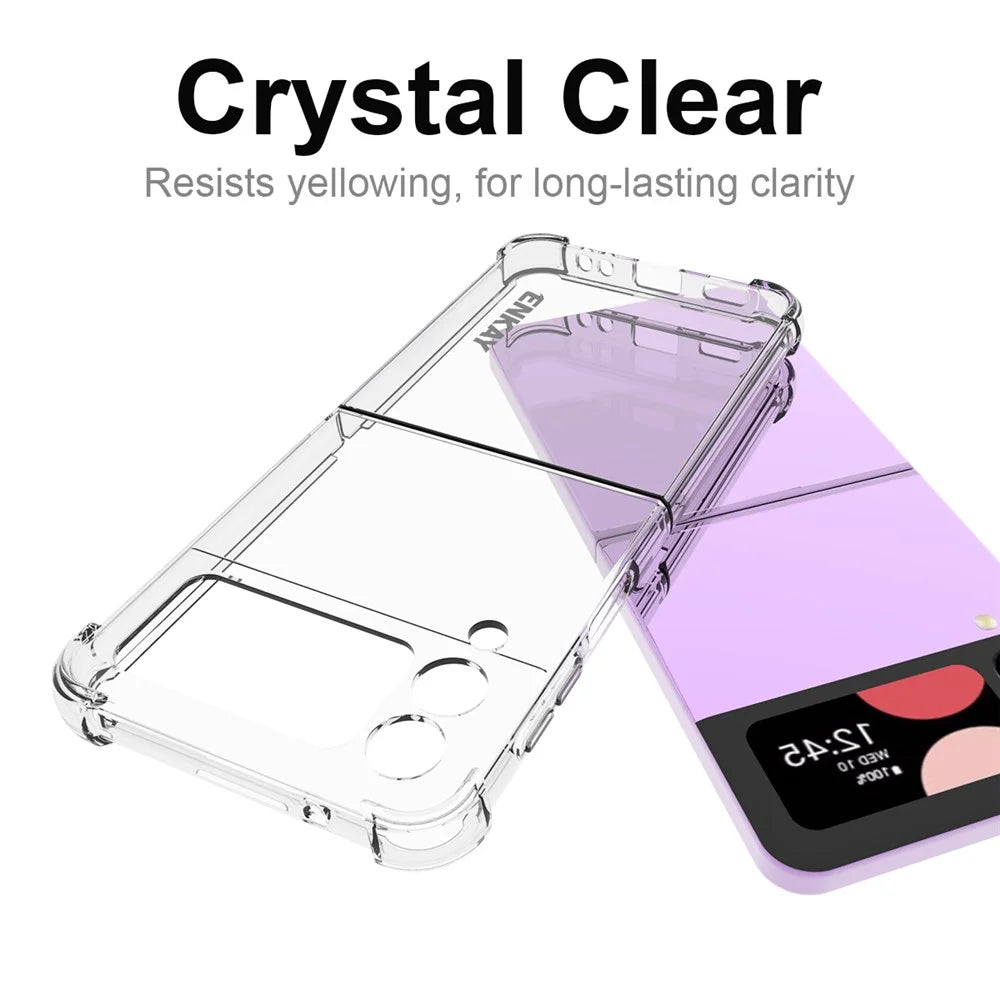 ENKAY HAT PRINCE For Samsung Galaxy Z Flip4 5G Shockproof Phone Case Anti-slip Strip Edge Clear TPU Cover - 6