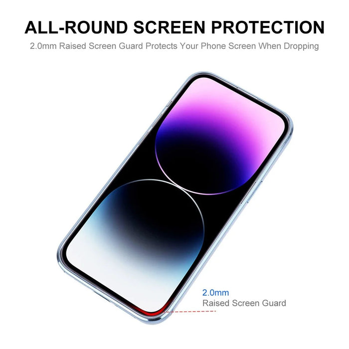 ENKAY HAT PRINCE Electroplating Phone Case for iPhone 14 Plus Magnetic Clear TPU Cover with Lens Protector - Silver - 3