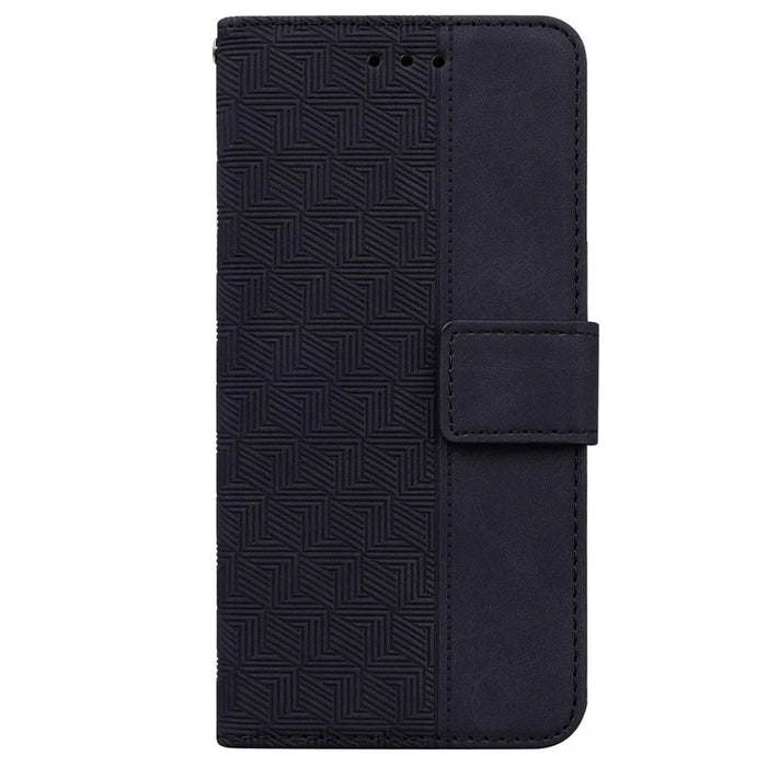 Protective Phone Case For Realme 10 Pro+ 5G , Stand Imprinted Leather Cell Phone Cover Wallet - Black - 6