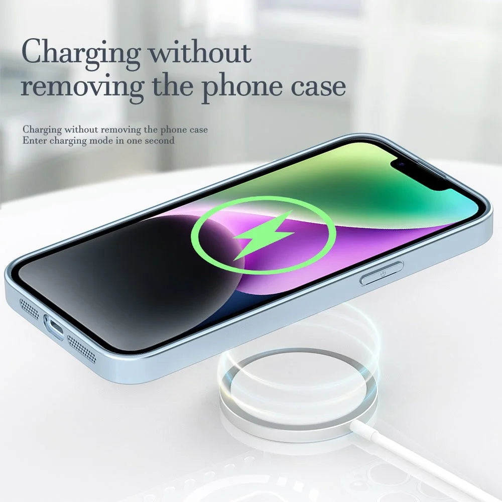 R-JUST SJ55 For iPhone 14 Magnetic Case TPU+PC+Metal Drop-Proof Phone Cover Compatible with MagSafe - Grey - 3