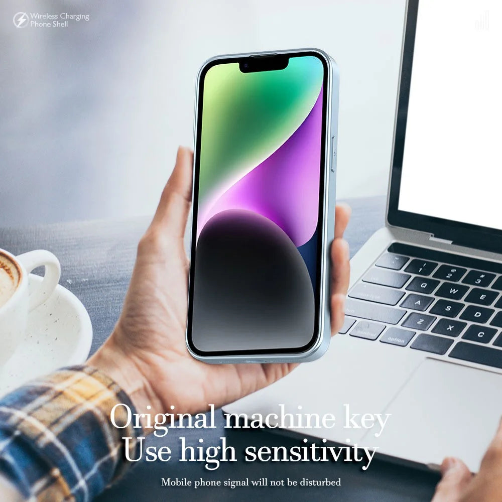 R-JUST SJ55 For iPhone 14 Magnetic Case TPU+PC+Metal Drop-Proof Phone Cover Compatible with MagSafe - Grey - 5