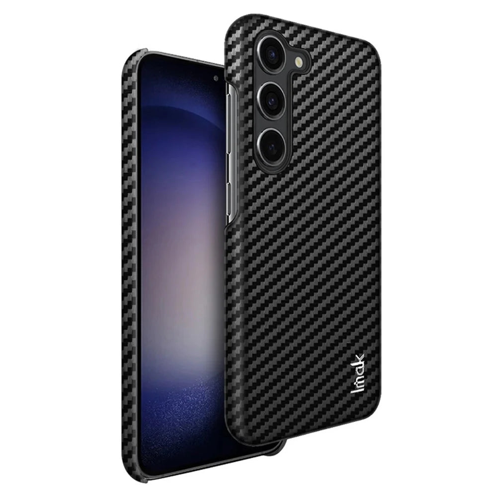 IMAK Ruiyi Series for Samsung Galaxy S23 PU Leather + PC Phone Case Carbon Fiber Texture Back Cover - 1