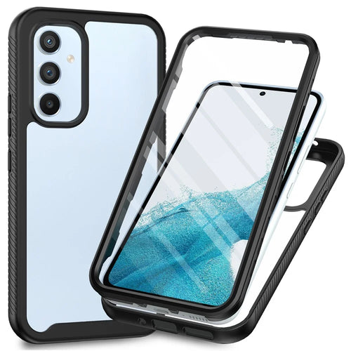 For Samsung Galaxy A34 5G PC + TPU Phone Case Shockproof Phone Cover with PET Screen Protector - Black - 1
