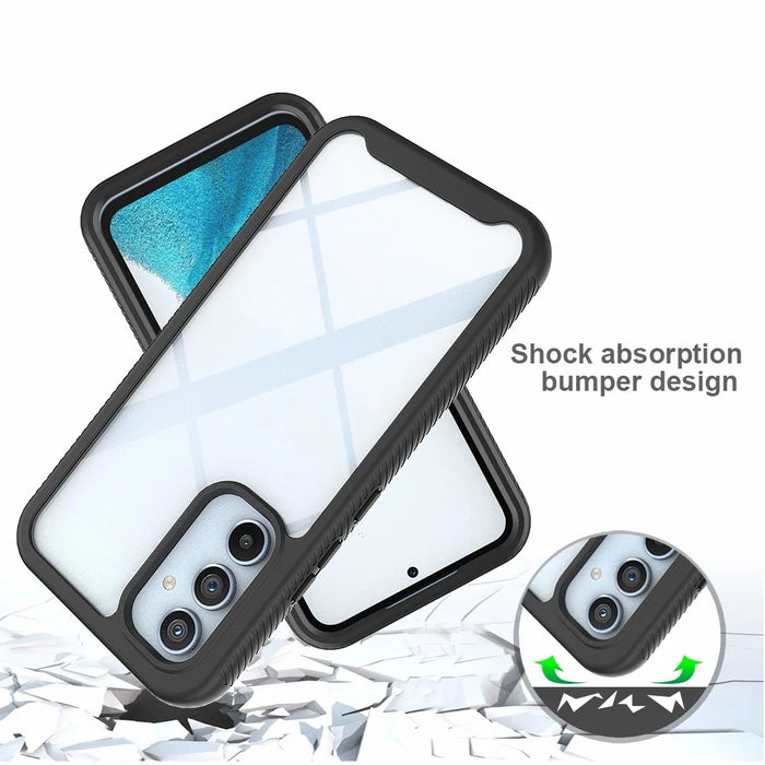 For Samsung Galaxy A34 5G PC + TPU Phone Case Shockproof Phone Cover with PET Screen Protector - Black - 2