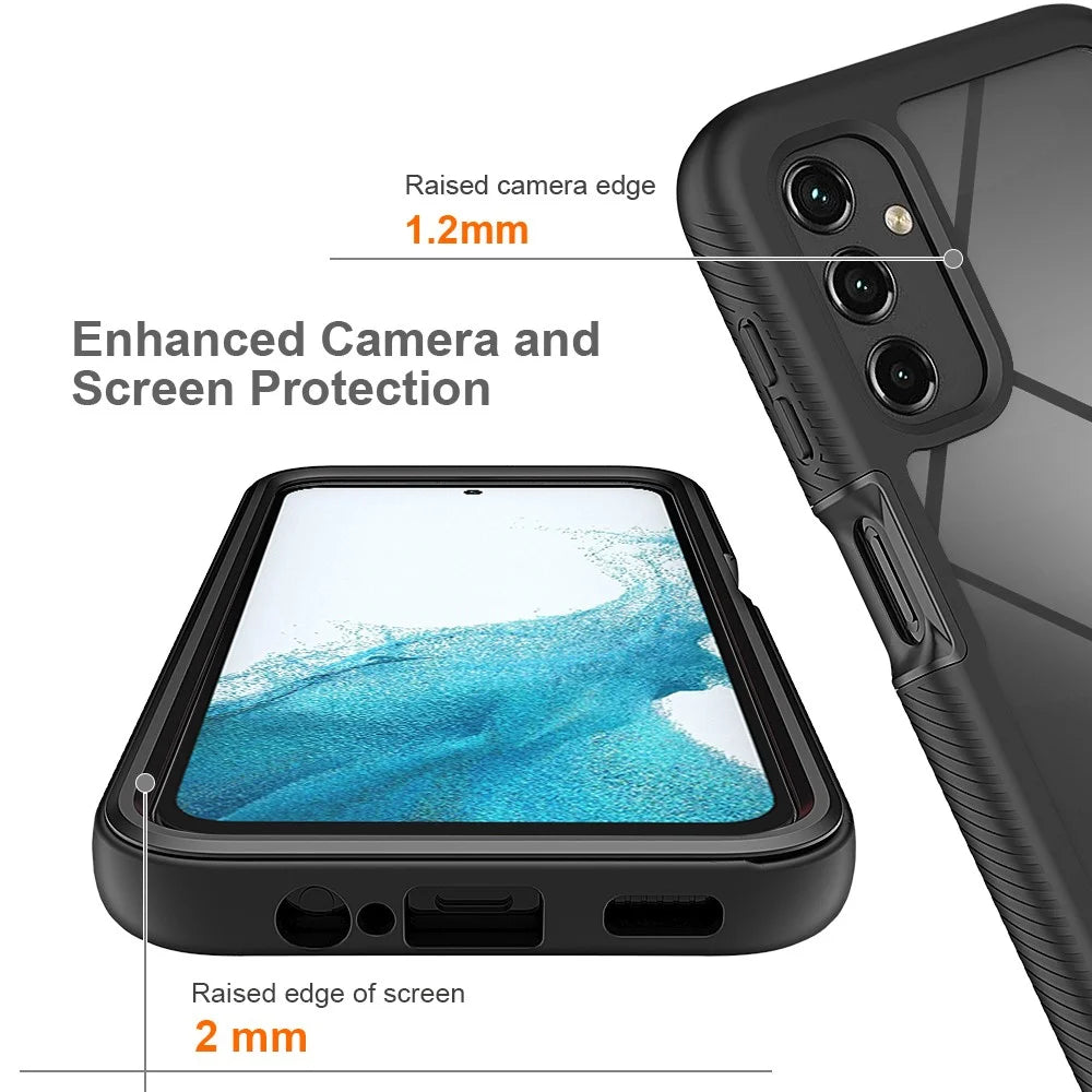 For Samsung Galaxy A54 5G Phone Case PC + TPU Full Protection Phone Cover with PET Screen Protector - Black - 3