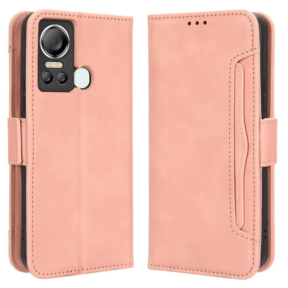 For itel S18 / S663L / Vision 5 Multiple Card Slots Stand Cover Anti-Drop PU Leather Wallet Phone Case - Pink - 1