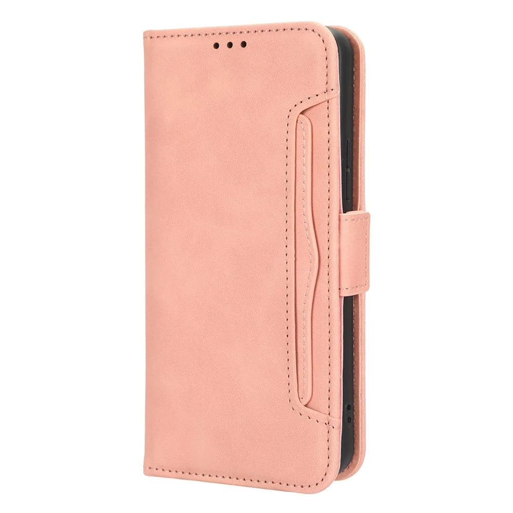 For itel S18 / S663L / Vision 5 Multiple Card Slots Stand Cover Anti-Drop PU Leather Wallet Phone Case - Pink - 7