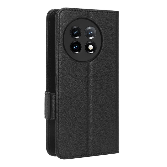For OnePlus Ace 2 5G / 11R 5G Phone Case Folding Stand Litchi Texture Leather Wallet Phone Cover - Black - 7