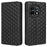 For OnePlus Ace 2 5G / 11R 5G Wallet Stand Phone Case PU Leather Imprinted Rhombus Pattern Phone Cover - Black - 1