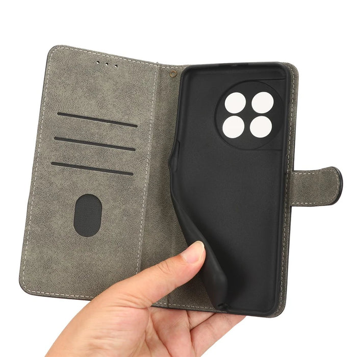 For OnePlus Ace 2 5G / 11R 5G Wallet Case RFID Blocking Leather Stand Phone Cover with Strap - Black - 6