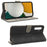For Samsung Galaxy A24 4G (162.1 x 77.6 x 8.3mm) RFID Blocking Phone Cover Wallet Stand Leather Case with Strap - Black - 3