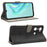 For Infinix Hot 20i 4G X665C X665E RFID Blocking Phone Case Leather Wallet Stand Phone Cover with Strap - Black - 3