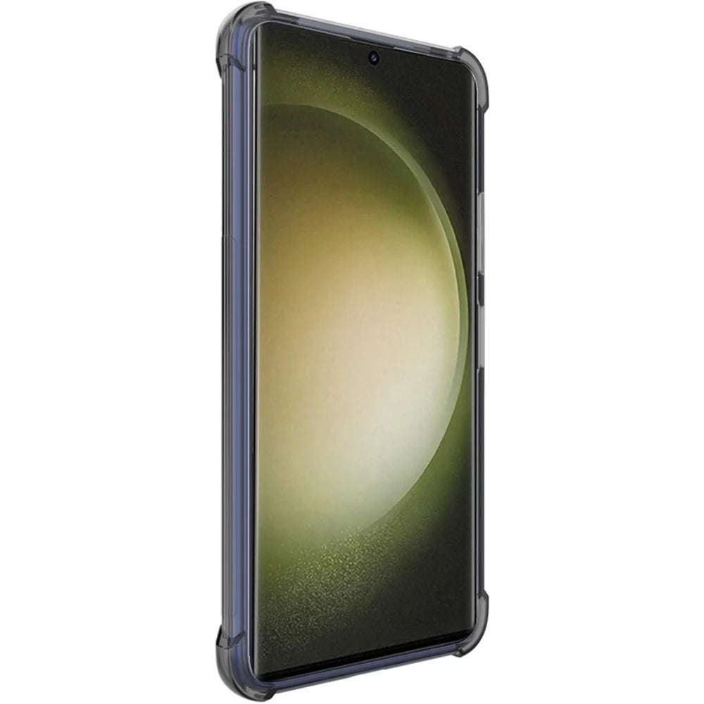 IMAK For Samsung Galaxy S23 Ultra Phone Cover Clear Four Corner Cushion Airbag TPU Phone Case - Transparent Black - 3