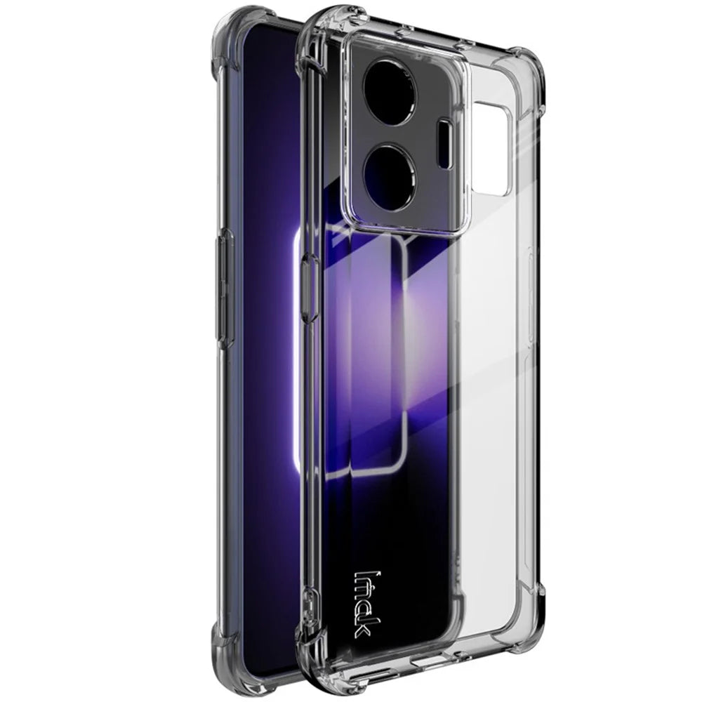 IMAK For Realme GT Neo 5 5G / GT3 5G Phone Case Shockproof Cushion Airbag TPU Phone Cover - Transparent Black - 1