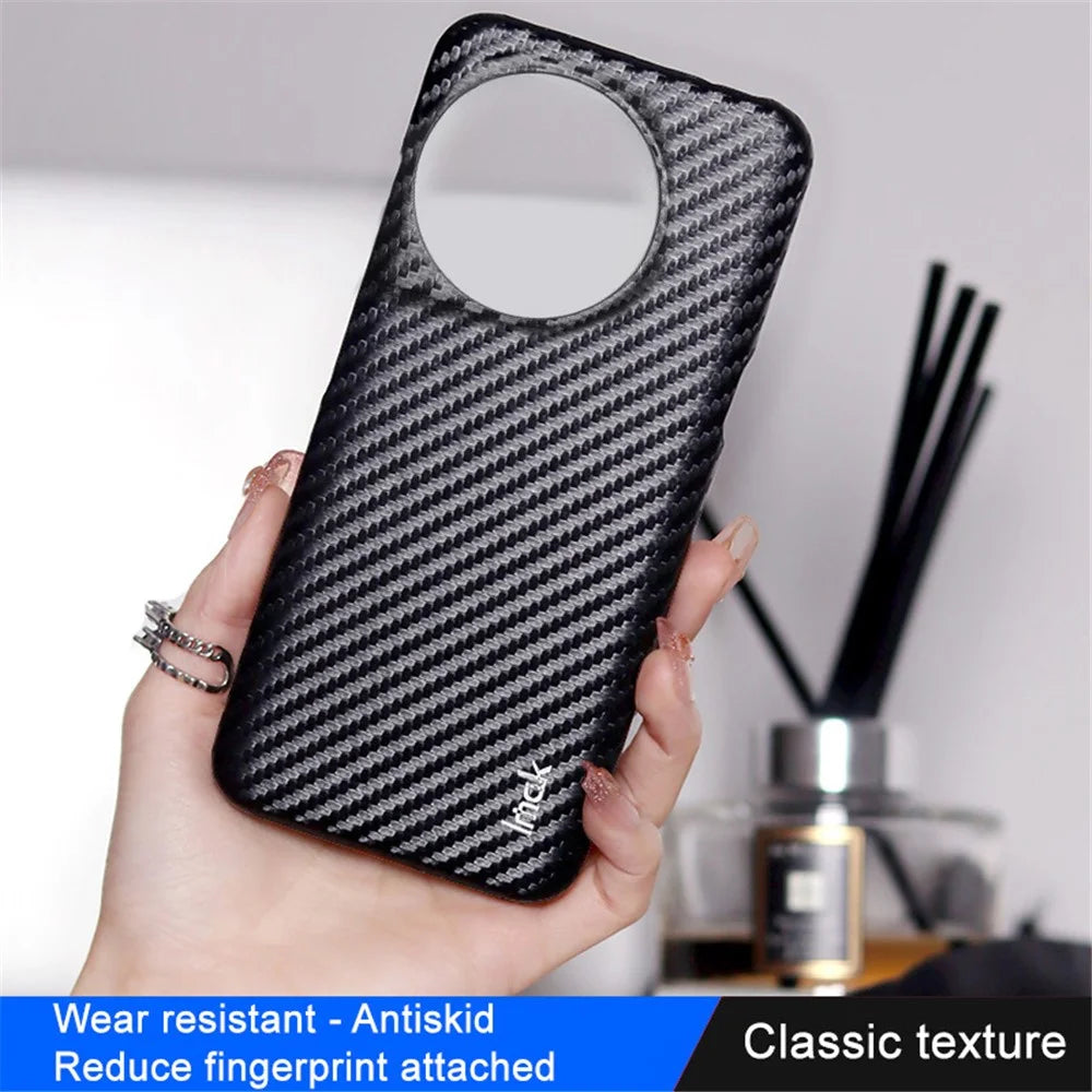 IMAK Ruiyi Series for OnePlus 11 5G Carbon Fiber Texture Phone Case Leather Coated PC Anti-drop Phone Cover - 4