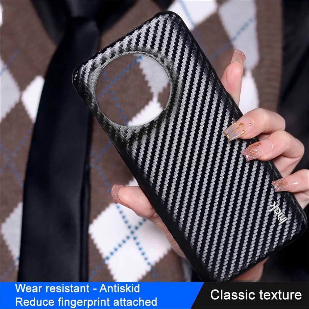 IMAK Ruiyi Series for OnePlus 11 5G Carbon Fiber Texture Phone Case Leather Coated PC Anti-drop Phone Cover - 5