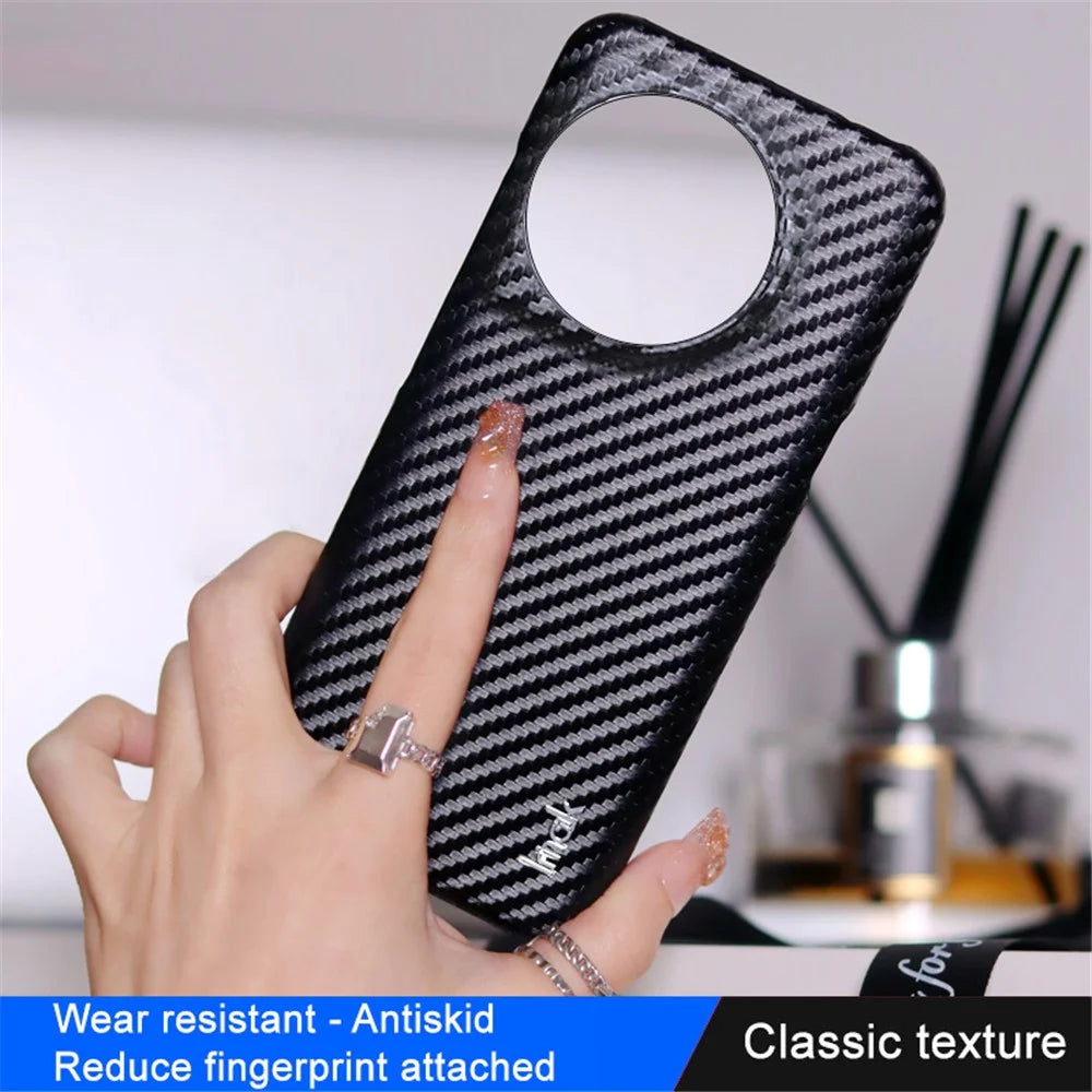 IMAK Ruiyi Series for OnePlus 11 5G Carbon Fiber Texture Phone Case Leather Coated PC Anti-drop Phone Cover - 6