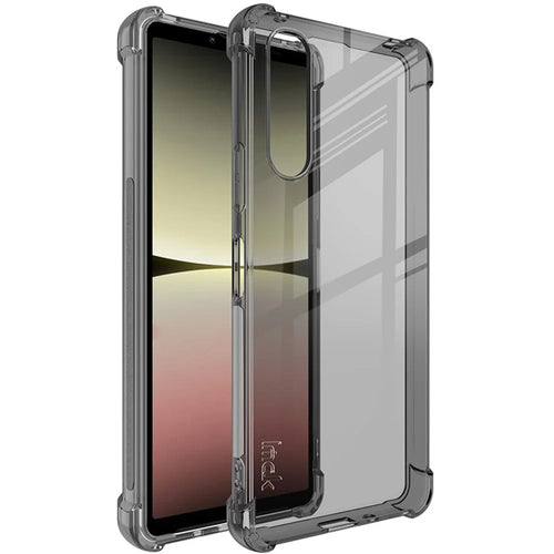 IMAK For Sony Xperia 10 V Soft Slim Fit TPU Phone Case Airbag Shockproof Cover - Transparent Black - 1