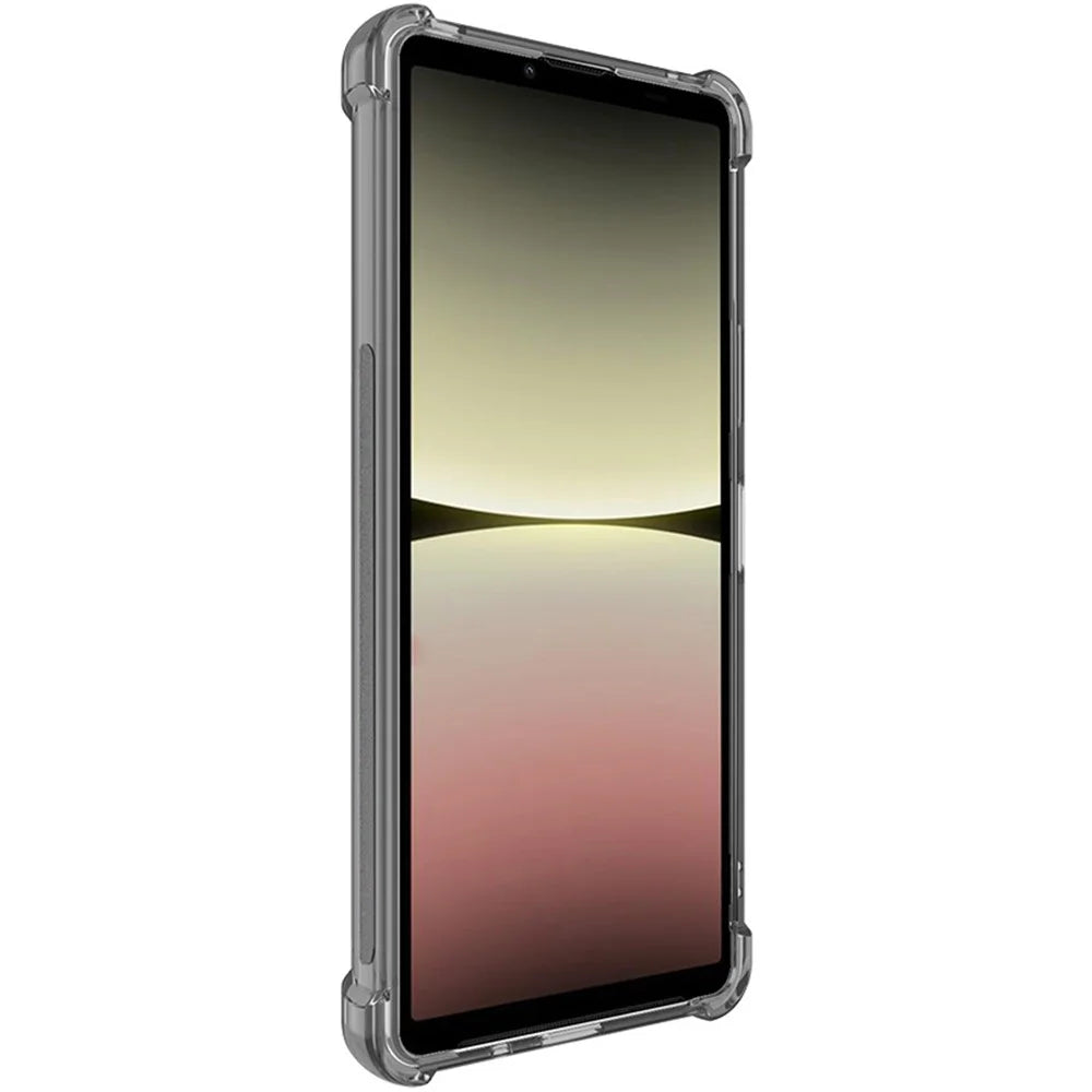 IMAK For Sony Xperia 10 V Soft Slim Fit TPU Phone Case Airbag Shockproof Cover - Transparent Black - 3