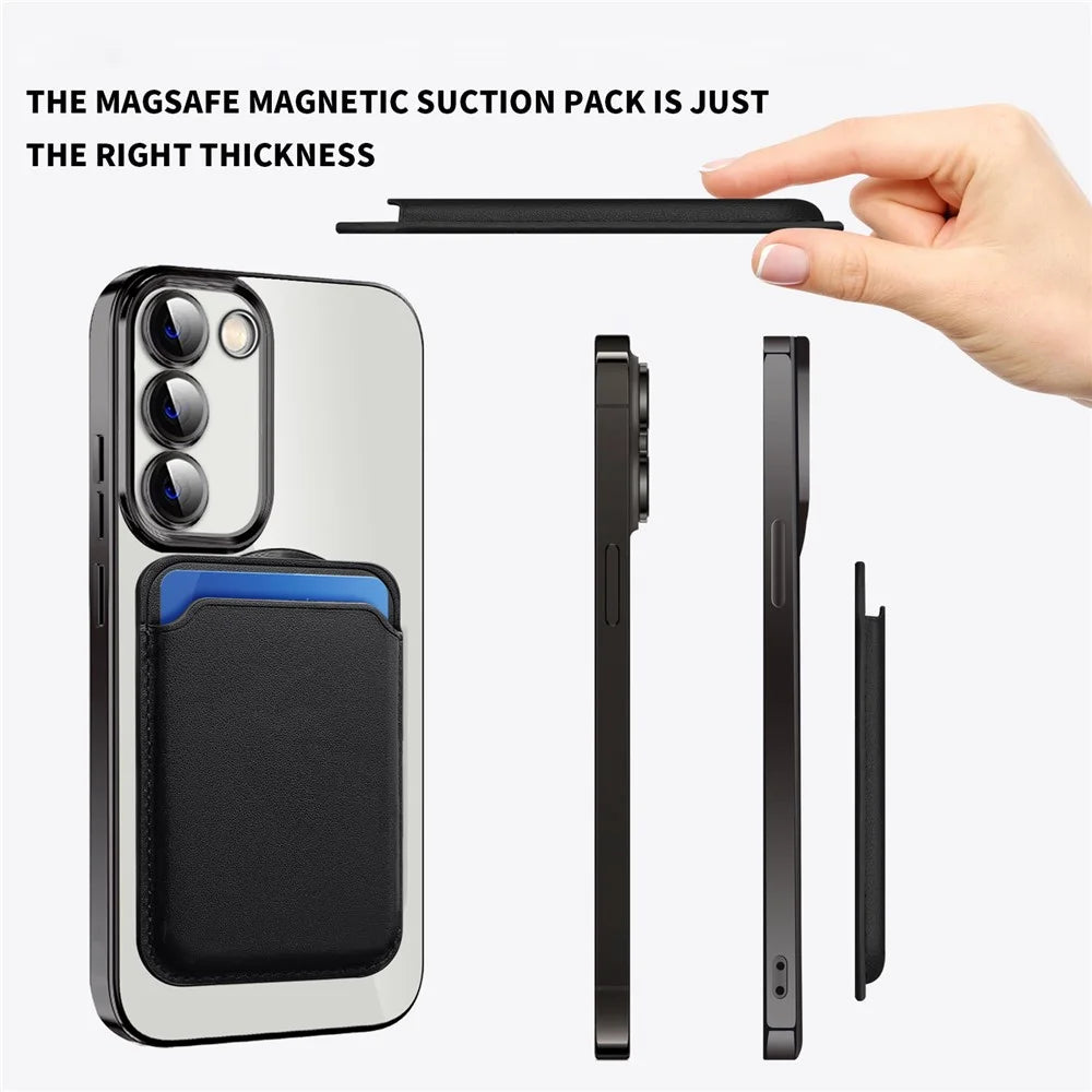 For Samsung Galaxy S23 TPU + PC Clear Phone Case Magnetic Phone Cover with Card Holder - Sapphire - 4