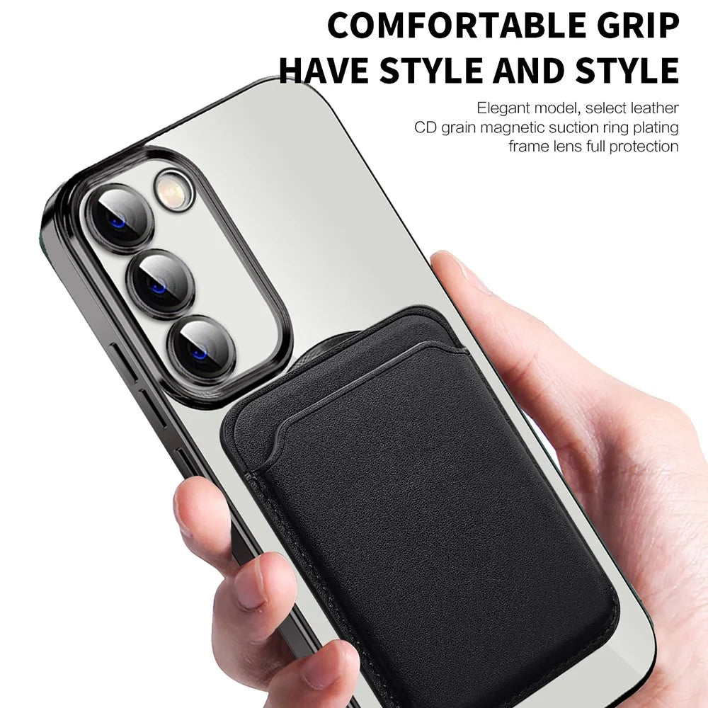 For Samsung Galaxy S23 TPU + PC Clear Phone Case Magnetic Phone Cover with Card Holder - Sapphire - 6