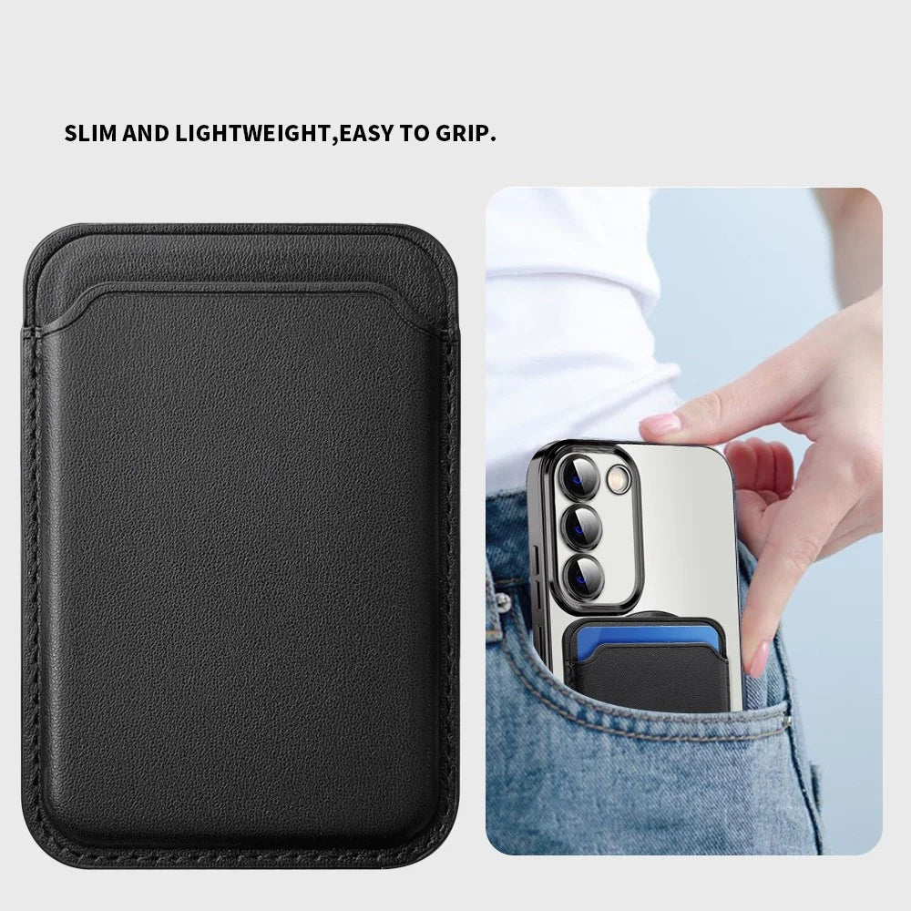 For Samsung Galaxy S23+ Magnetic Phone Case TPU + PC Clear Phone Cover with Card Holder - Sapphire - 7