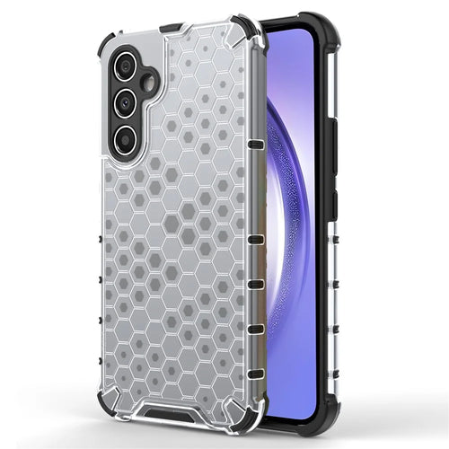 For Samsung Galaxy A54 5G Honeycomb Texture TPU+PC Phone Case Shockproof Back Cover - Grey - 1