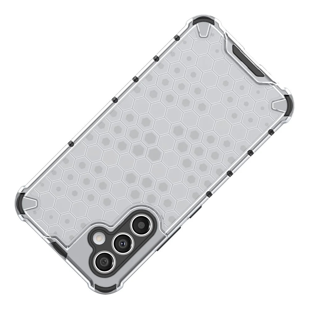 For Samsung Galaxy A54 5G Honeycomb Texture TPU+PC Phone Case Shockproof Back Cover - Grey - 3