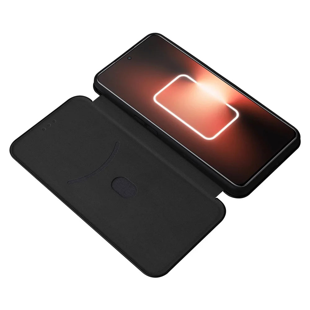 For Realme GT Neo 5 5G / GT3 5G PU Leather Stand Phone Case Carbon Fiber Texture Card Holder Cover - Black - 2