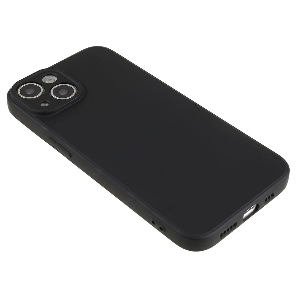 For iPhone 13 6.1 inch Soft TPU Camera Protection Phone Case Soft Fiber Lining Rubberized Cover - Black - 4