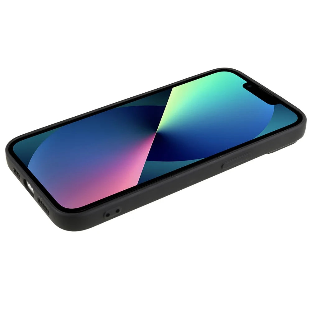 For iPhone 13 6.1 inch Soft TPU Camera Protection Phone Case Soft Fiber Lining Rubberized Cover - Black - 5