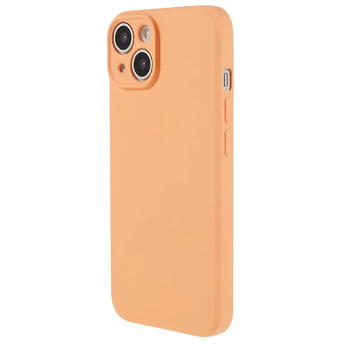 For iPhone 14 Plus Rubberized Anti-Slip Grip Phone Case Soft TPU Fiber Lining Inside Phone Cover - Orange - 1