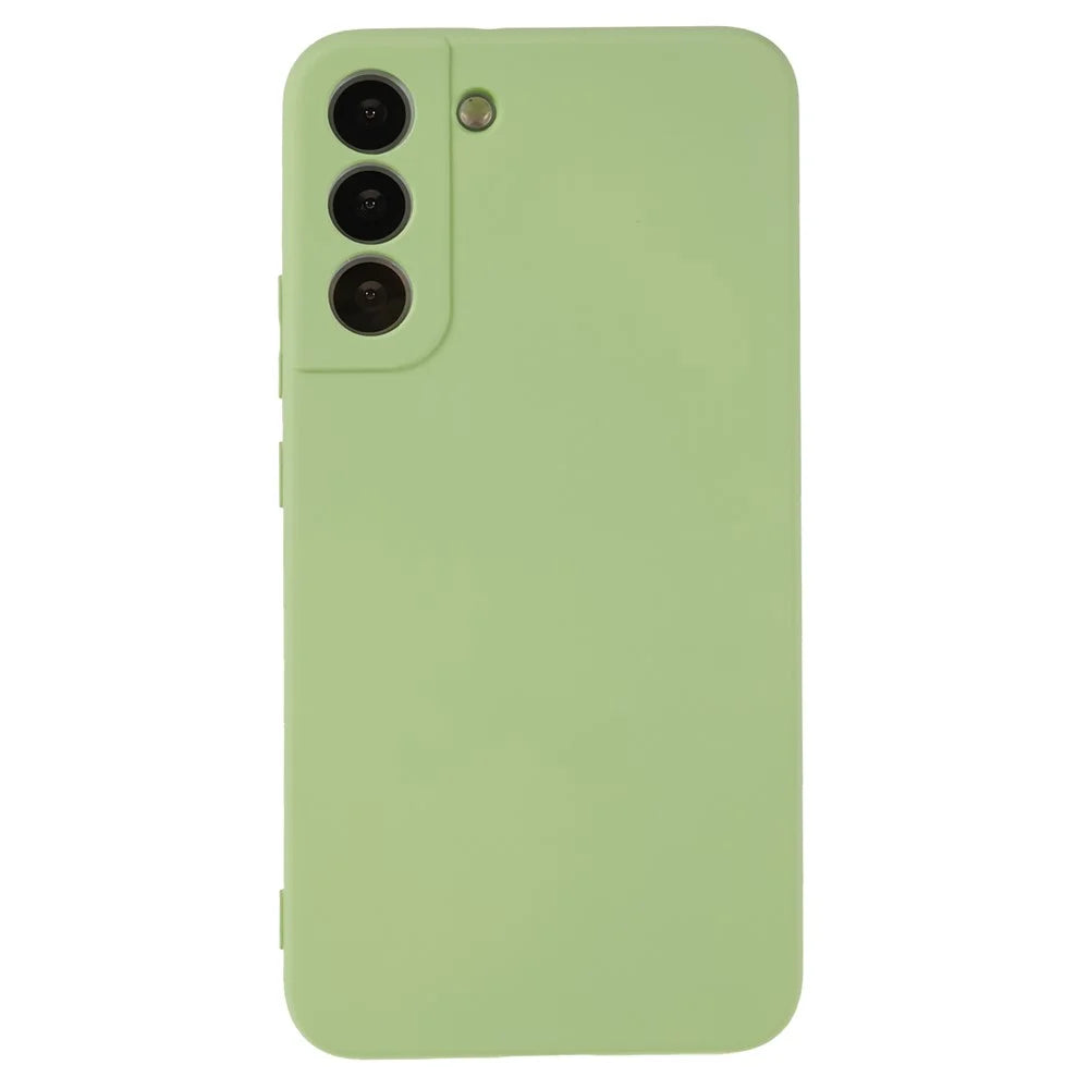 For Samsung Galaxy S22 5G Slim Fit Phone Case Rubberized TPU Anti-Scratch Cover Soft Fiber Lining - Bean Green - 3