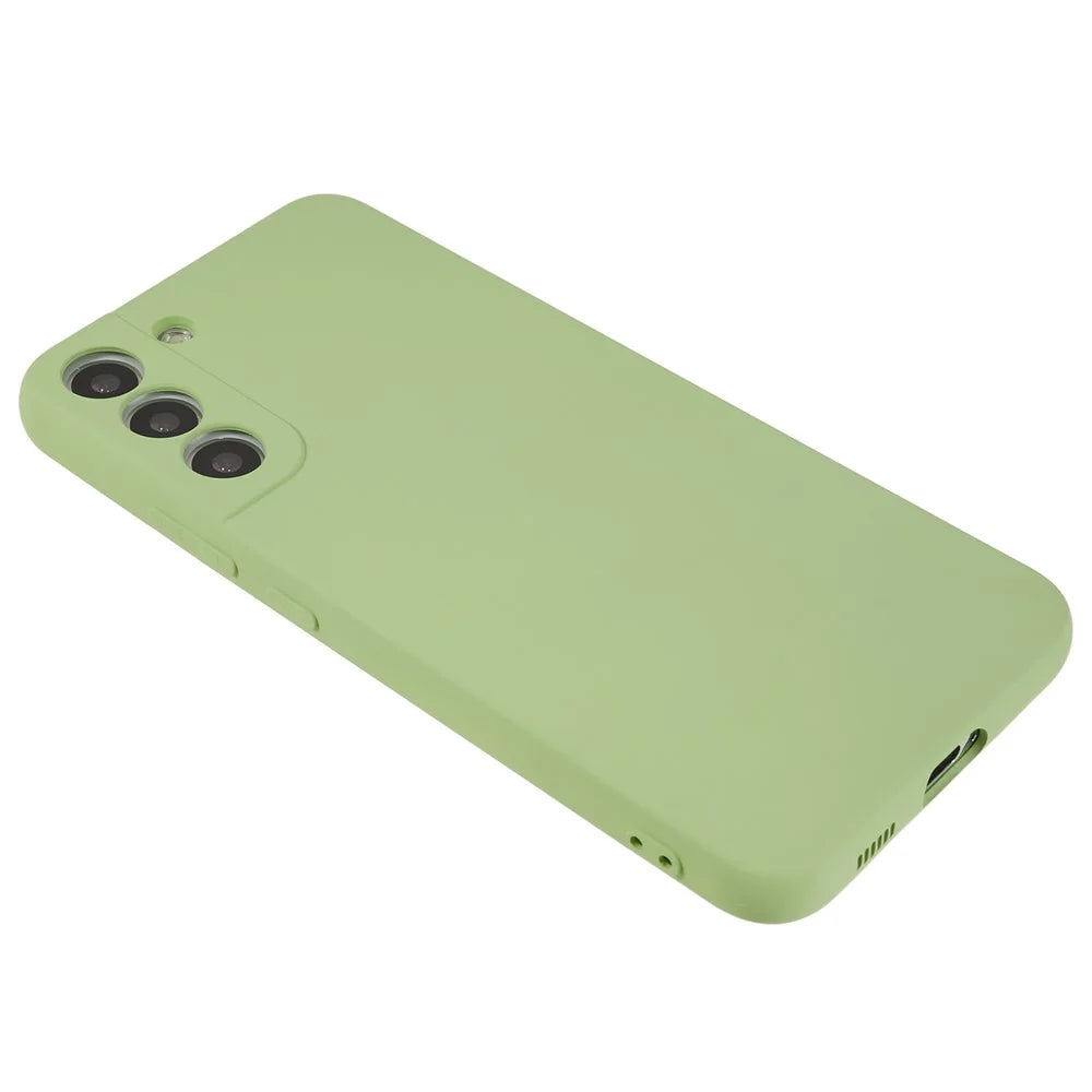 For Samsung Galaxy S22 5G Slim Fit Phone Case Rubberized TPU Anti-Scratch Cover Soft Fiber Lining - Bean Green - 4