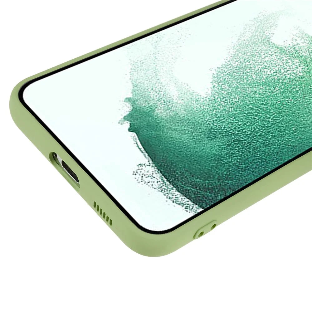 For Samsung Galaxy S22 5G Slim Fit Phone Case Rubberized TPU Anti-Scratch Cover Soft Fiber Lining - Bean Green - 7