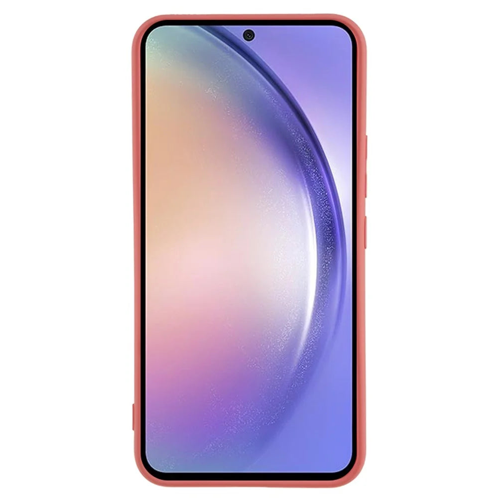 For Samsung Galaxy A54 5G Phone TPU Case Fiber Lining Rubberized Cell Phone Cover - Hawthorn Red - 2