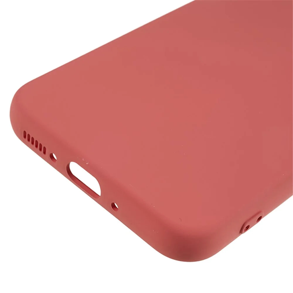 For Samsung Galaxy A34 5G Rubberized TPU Phone Case Soft Fiber Lining Anti-Scratch Cover - Hawthorn Red - 7