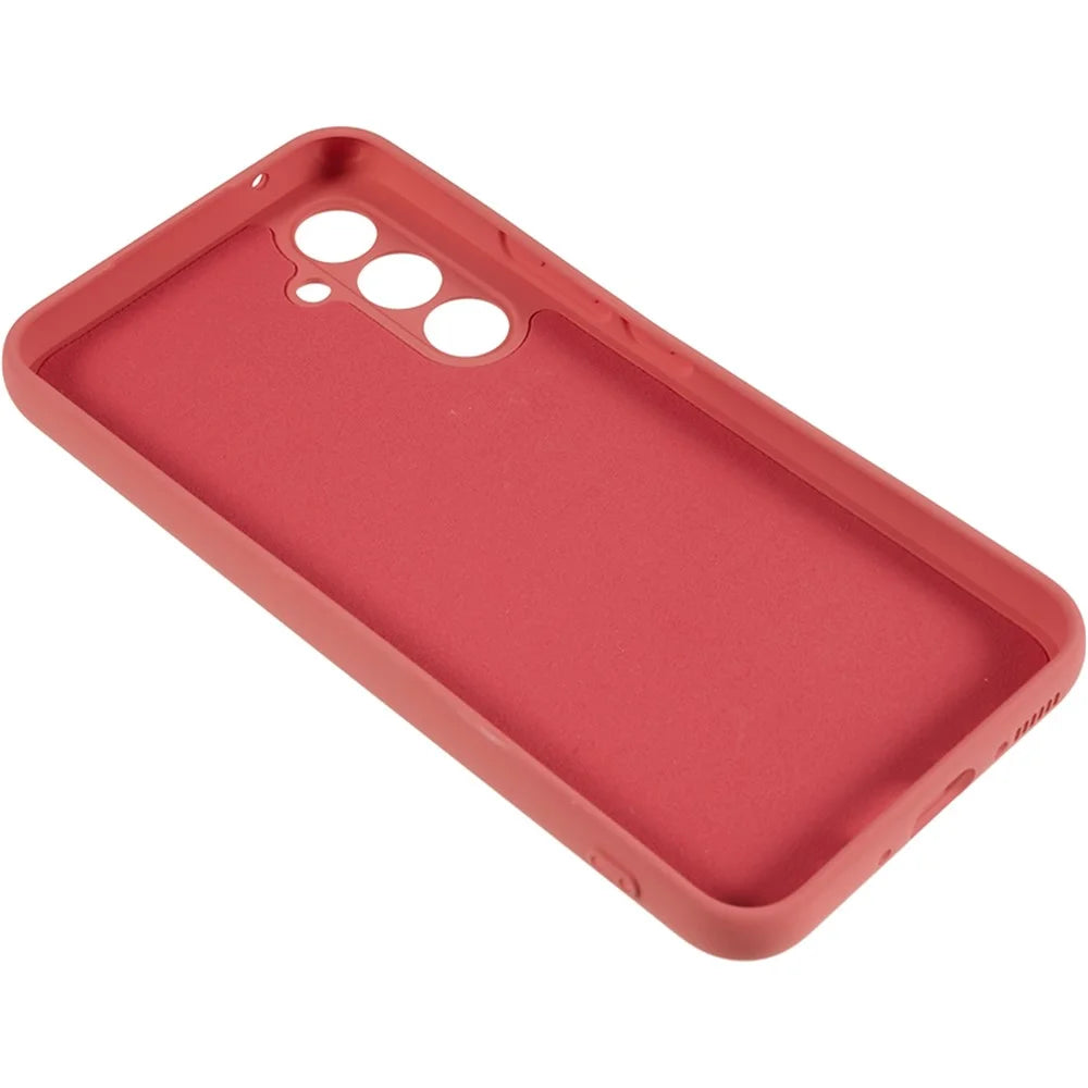 For Samsung Galaxy A14 5G / 4G Rubberized TPU Protective Case Fiber Lining Drop Protection Phone Cover - Hawthorn Red - 4