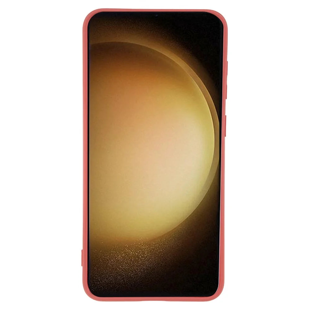 For Samsung Galaxy S23+ Rubberized Anti-Slip Phone Case Soft TPU Fiber Lining Inside Phone Cover - Hawthorn Red - 2