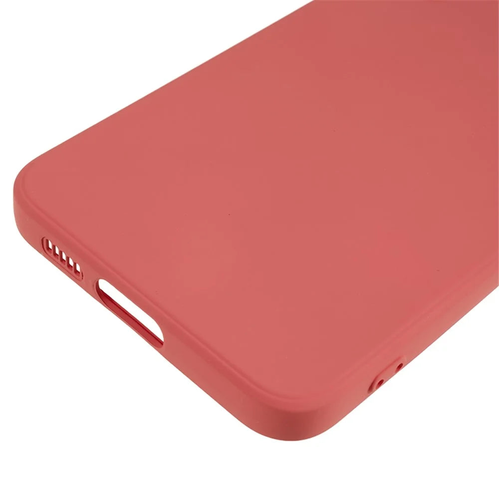 For Samsung Galaxy S23 TPU Camera Protection Phone Case Soft Fiber Lining Rubberized Back Cover - Hawthorn Red - 6