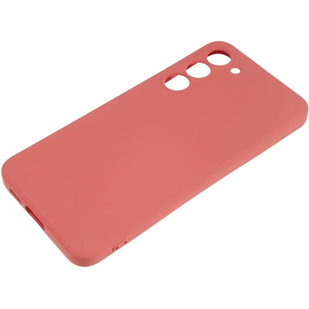 For Samsung Galaxy S23 TPU Camera Protection Phone Case Soft Fiber Lining Rubberized Back Cover - Hawthorn Red - 7