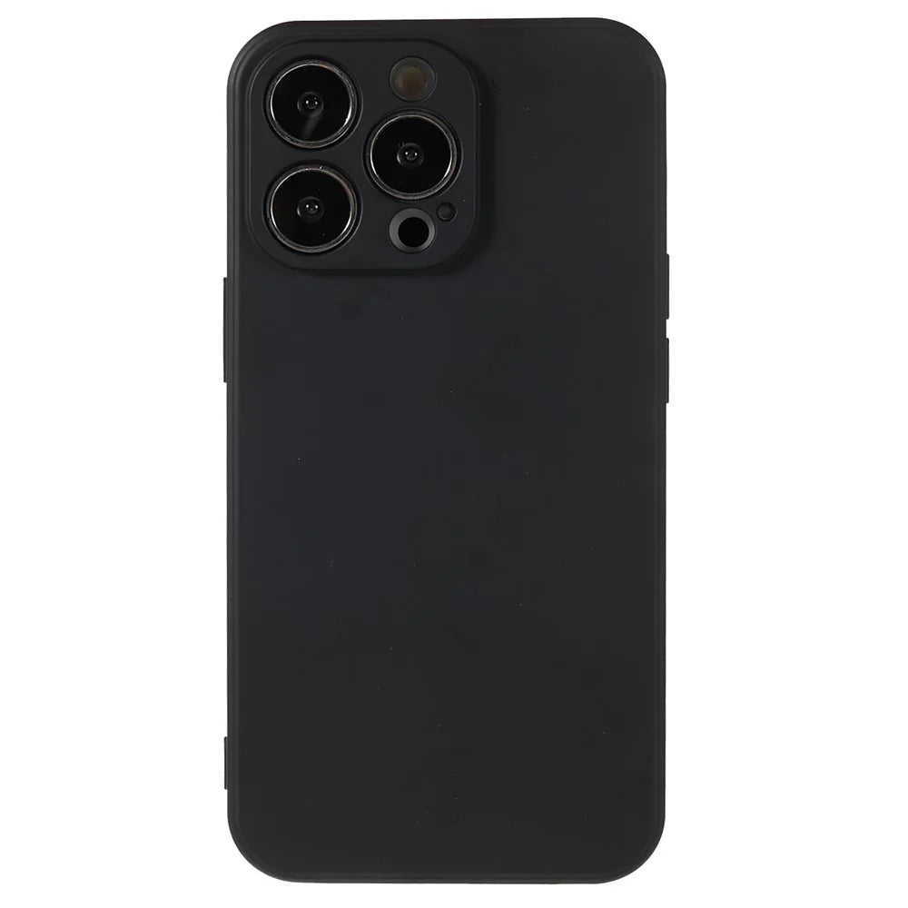For iPhone 13 Pro 6.1 inch Rubberized TPU Phone Case Soft Fiber Lining Shockproof Cover - Black - 3