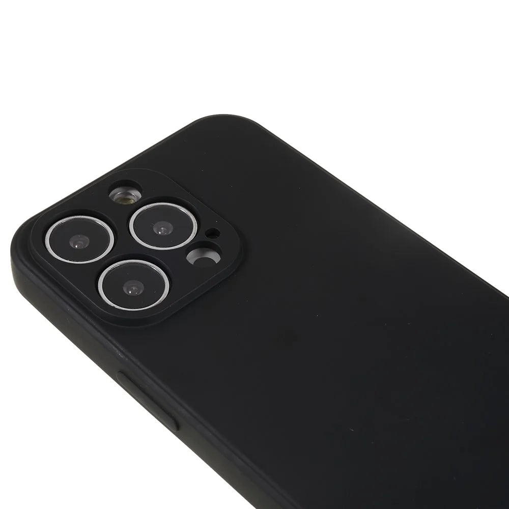 For iPhone 13 Pro 6.1 inch Rubberized TPU Phone Case Soft Fiber Lining Shockproof Cover - Black - 5