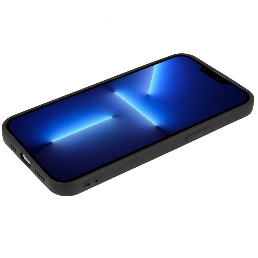 For iPhone 13 Pro 6.1 inch Rubberized TPU Phone Case Soft Fiber Lining Shockproof Cover - Black - 6