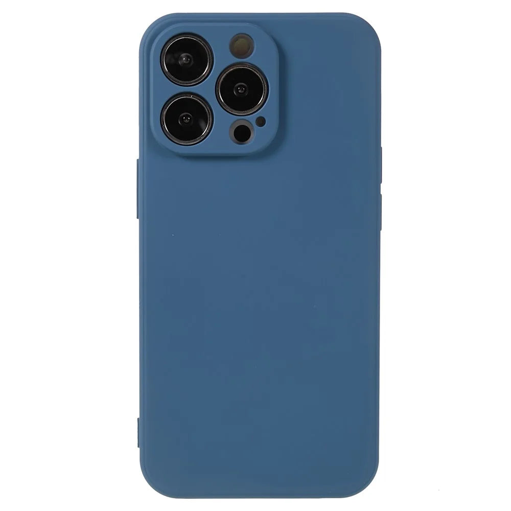 For iPhone 13 Pro Max 6.7 inch Rubberized TPU Phone Case Camera Protection Cover Soft Fiber Lining Inside - Sapphire - 2