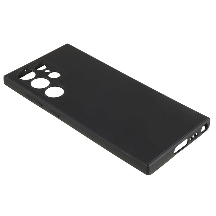 For Samsung Galaxy S23 Ultra Rubberized Texture Phone Case Soft TPU Fiber Lining Shockproof Protection Cover - Black - 3