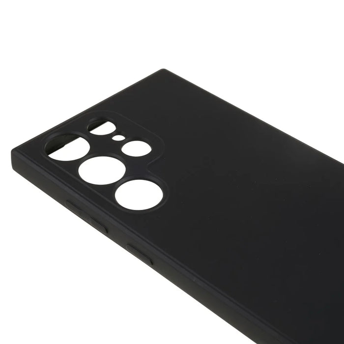 For Samsung Galaxy S23 Ultra Rubberized Texture Phone Case Soft TPU Fiber Lining Shockproof Protection Cover - Black - 6