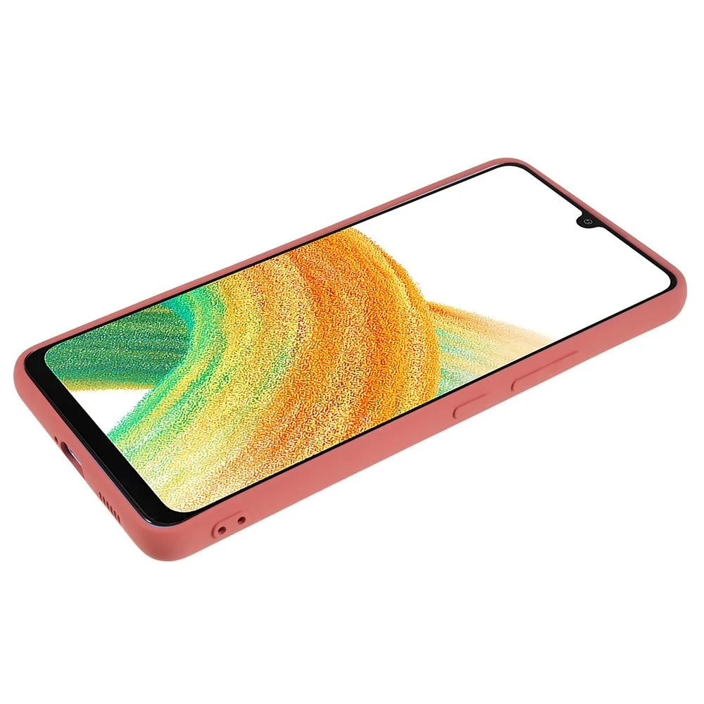 TPU Phone Case for Samsung Galaxy A33 5G , Rubberized Anti-Slip Cover with Soft Fiber Lining - Hawthorn Red - 6