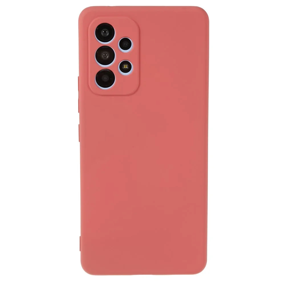 For Samsung Galaxy A13 4G Fiber Lining TPU Phone Case Rubberized Surface Shockproof Phone Cover - Hawthorn Red - 2