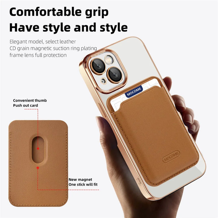 For iPhone 14 Anti-Drop Magnetic Back Cover TPU + PC Phone Case with Card Bag - Blackish Green - 3